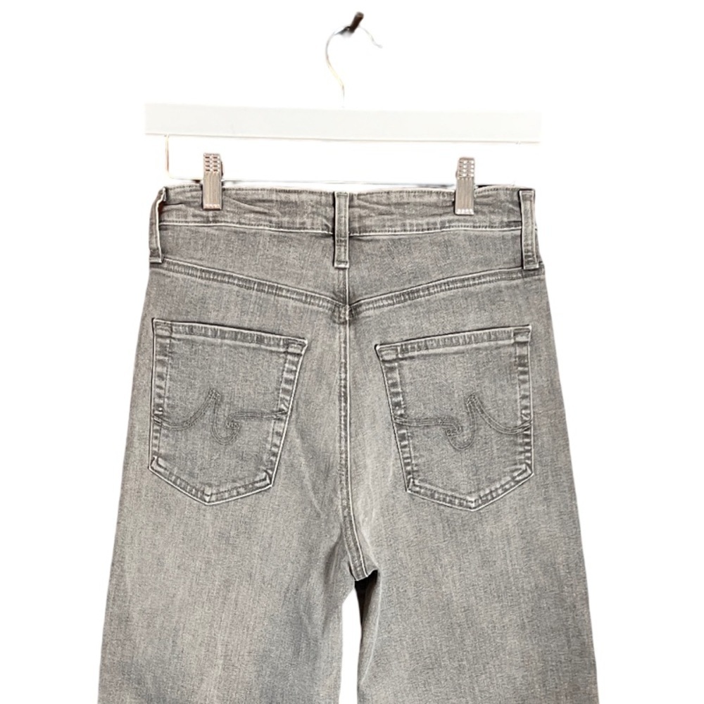 New AG Adriano Goldschmied High Rise Wide Leg Cropped Denim Jeans 27 Light Gray - Picture 8 of 16